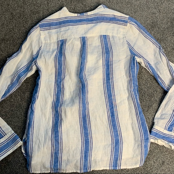 J. Crew stripe linen long sleeve shirt - Picture 8 of 10